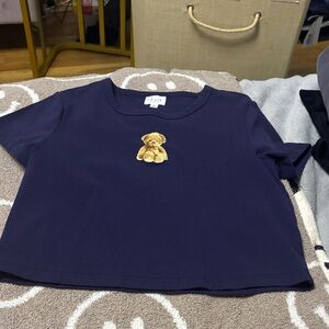 Le Lis Navy Blue Teddy Bear Tee